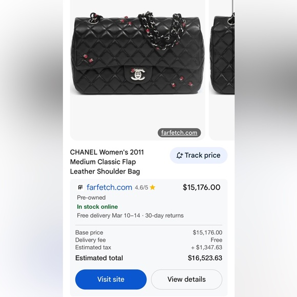 Chanel Lady bug black quilted lambskin 2010 Medium Flap bag with Serial sticker - Picture 3 of 13